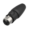 XLR 3P Connector - female TOP Contatti dorati - alloggiamento in acciaio nero