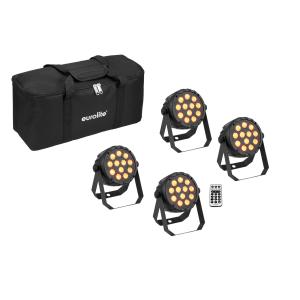 EUROLITE Set 4x LED PARty Spot Silent RGB/WW with Softbag