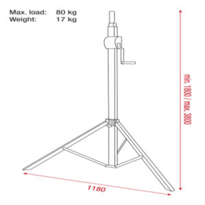 Basic 3800 Wind up stand 80 kg