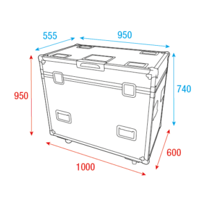 Case for 2x Furion S602 Spot or P602 Profile Hardware Penn Elcom e ruote girevoli con freno