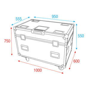 Case for 2x Furion W602 WashBeam Hardware Penn Elcom e ruote girevoli con freno