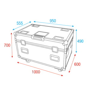 Case for 4x Furion W402 WashBeam Hardware Penn Elcom e ruote girevoli con freno