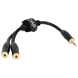 FLA5 – male stereo mini-jack to 2 female stereo mini-jack 0,3 m, nero