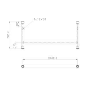 MODULA PCHTUB50X100BK